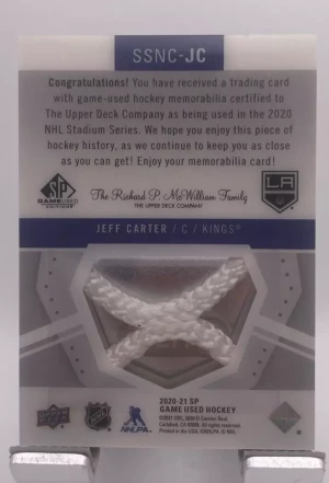 2020 SP Game Used NHL Stadium Series Material Net Cord /35 Jeff Carter #SSNC-JC back